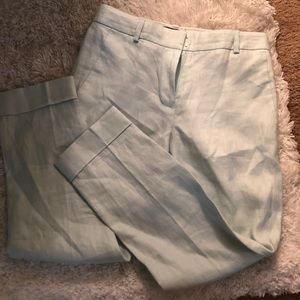 J crew 100% linen mint color pants